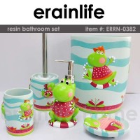 frog animal bathroom accessory sets / soap dispenser / toilet brush holer