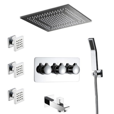 chrome waterfall bathroom hot and cool water shower set