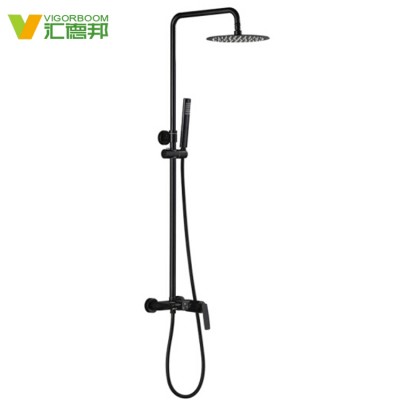 Black surface mounted  bathroom thermostatic shower cold and hot water faucet